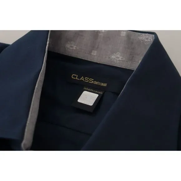 Roberto Cavalli Navy Elegance Cotton Dress Shirt